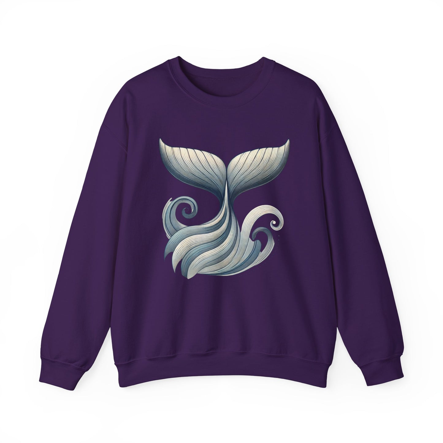 Whale Tail Ocean Sweatshirt, Unisex Heavy Blend Crewneck Sweatshirt, Nautical Coastal Sea Life Gift for Beach Lovers, Gift for Ocean Lovers