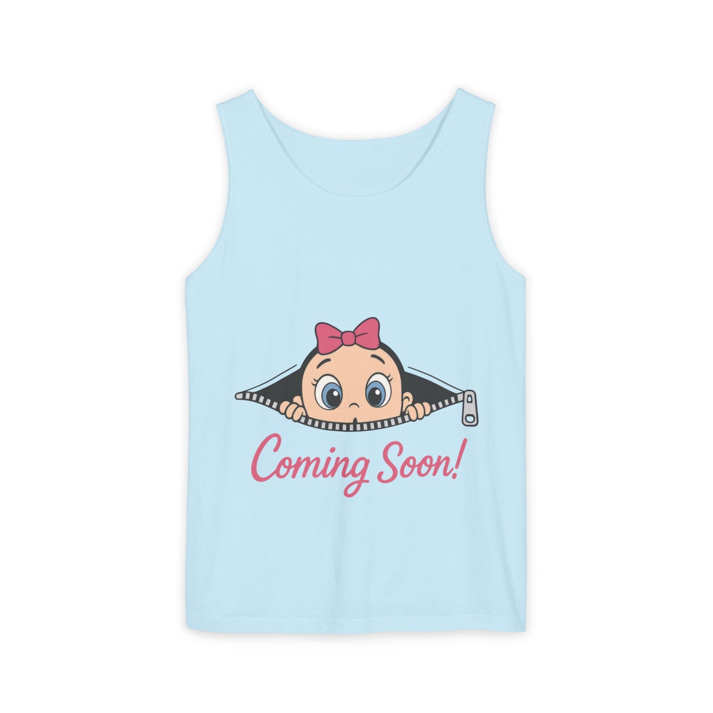 Coming Soon Maternity  Tank Top, Cute Baby Girl Pregnancy Announcement Shirt, Expecting Mom Gift, Gender Reveal Tank, Baby Shower Gift