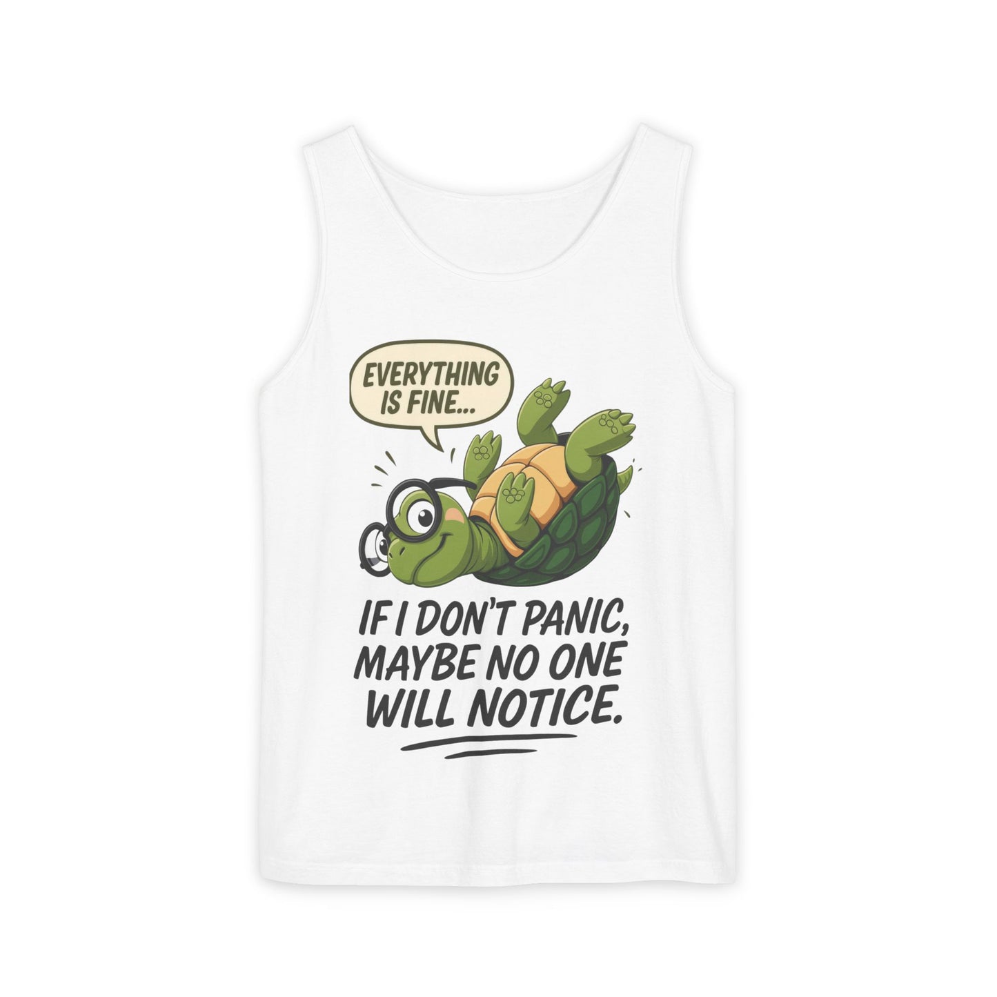 Mens Funny Turtle Graphic Tank Top, Summer Apparel, Gift for Animal Lovers, Beach Day Essentials, Mens Casual Wear, Relaxed Vibes