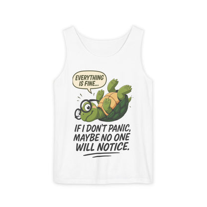 Mens Funny Turtle Graphic Tank Top, Summer Apparel, Gift for Animal Lovers, Beach Day Essentials, Mens Casual Wear, Relaxed Vibes