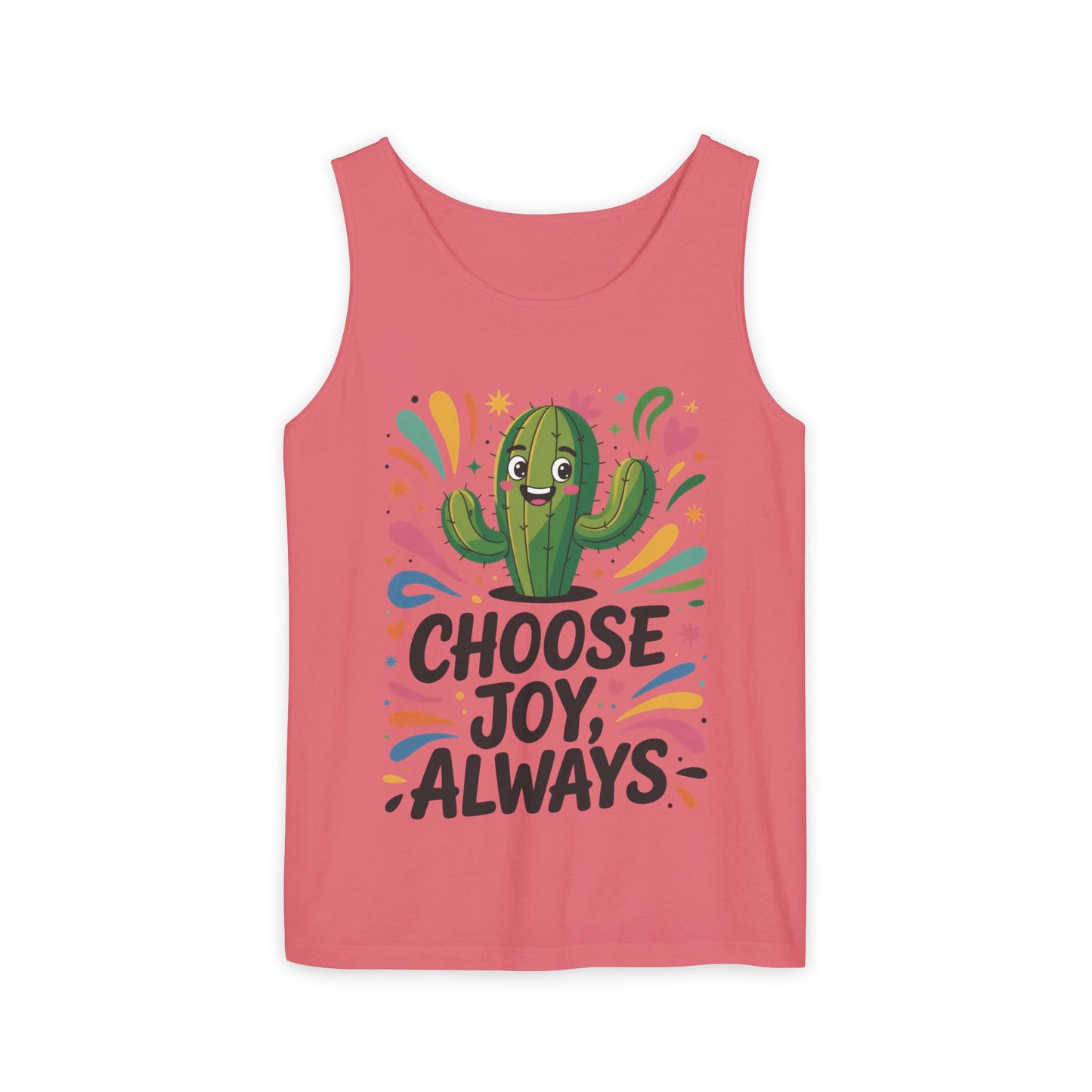Joyful Cactus Womens Tank Top, Choose Joy Always, Summer Tank, Casual Wear, Gift for Friends, Trendy Top, Vacation Outfit