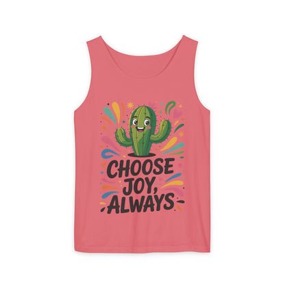 Joyful Cactus Womens Tank Top, Choose Joy Always, Summer Tank, Casual Wear, Gift for Friends, Trendy Top, Vacation Outfit