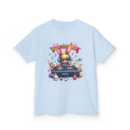 Kids Easter DJ Bunny T-Shirt Fun - Music Themed Spring Tee, Hoppin to the Beat Design, Colorful Holiday Shirt for Boys and Girls
