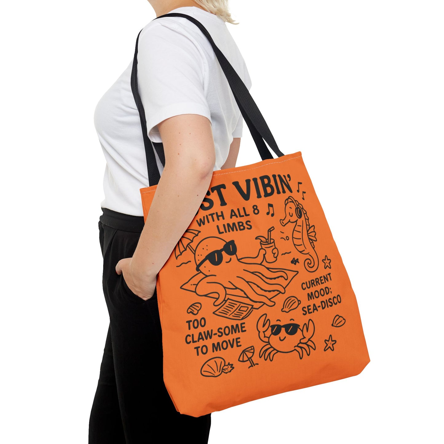 Fun Sea-Themed Tote Bag, Beach Accessories, Summer Vibes, Gift for Ocean Lovers, Reusable Shopping Bag, Cute Beach Tote