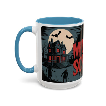 Midnight Screams Mug, Retro Horror Movie Poster Coffee Cup, Gothic Halloween Gift for Horror Lovers, Accent Coffee Mug (11, 15oz)