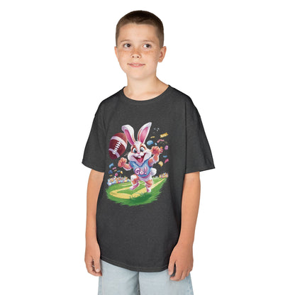 Touchdown Bunny Kids T-Shirt - Cute Easter Football Shirt for Kids, Fun Spring Outfit, Sports Bunny Tee Gift for Little Athletes Easter Gift