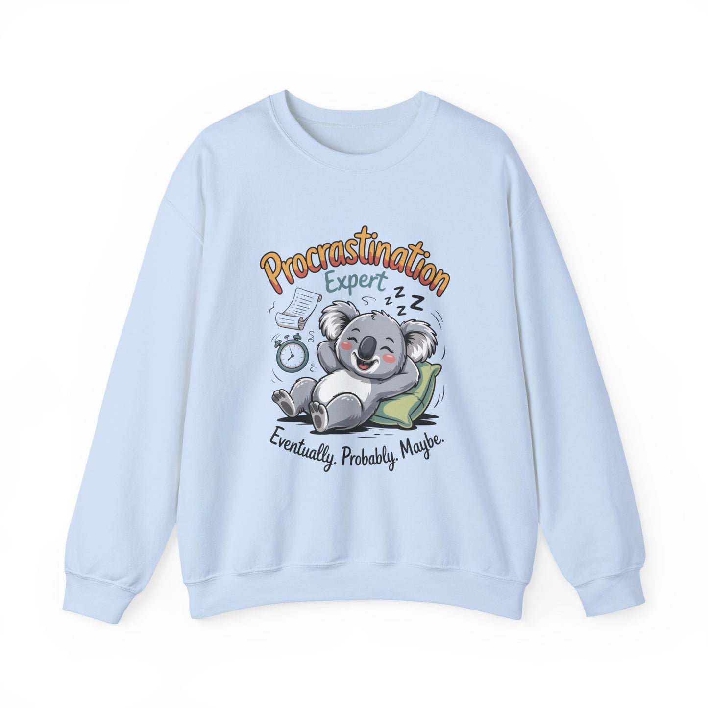 Procrastination Expert Womens Sweatshirt, Funny Crewneck, Cozy Gift for Students, Lazy Day Apparel, Womens Sweatshirt for Relaxation