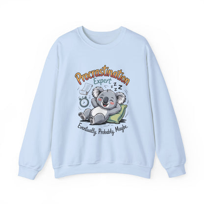 Procrastination Expert Womens Sweatshirt, Funny Crewneck, Cozy Gift for Students, Lazy Day Apparel, Womens Sweatshirt for Relaxation