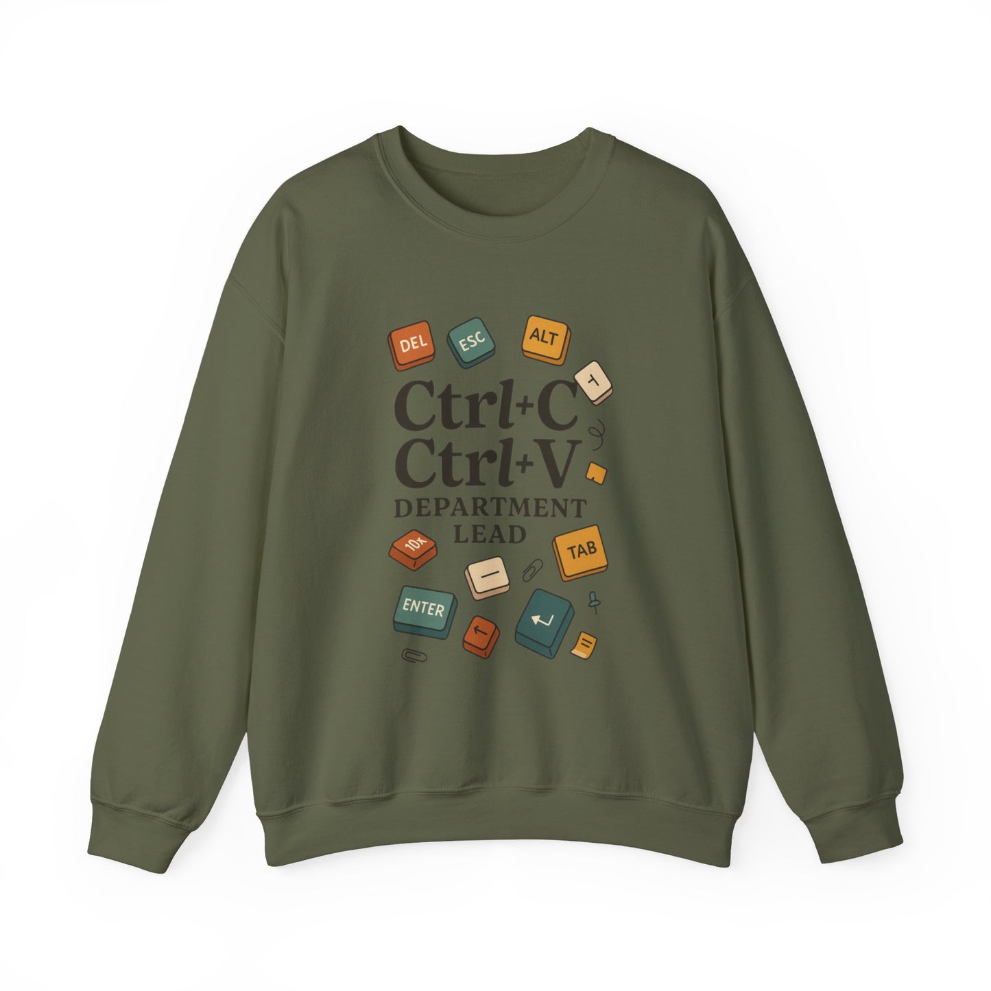 Funny Ctrl+C Ctrl+V Department Lead Sweatshirt, Unisex Crewneck, Gift for Tech Lovers, Office Humor, Cozy Casual Wear, Gift for a Coworker