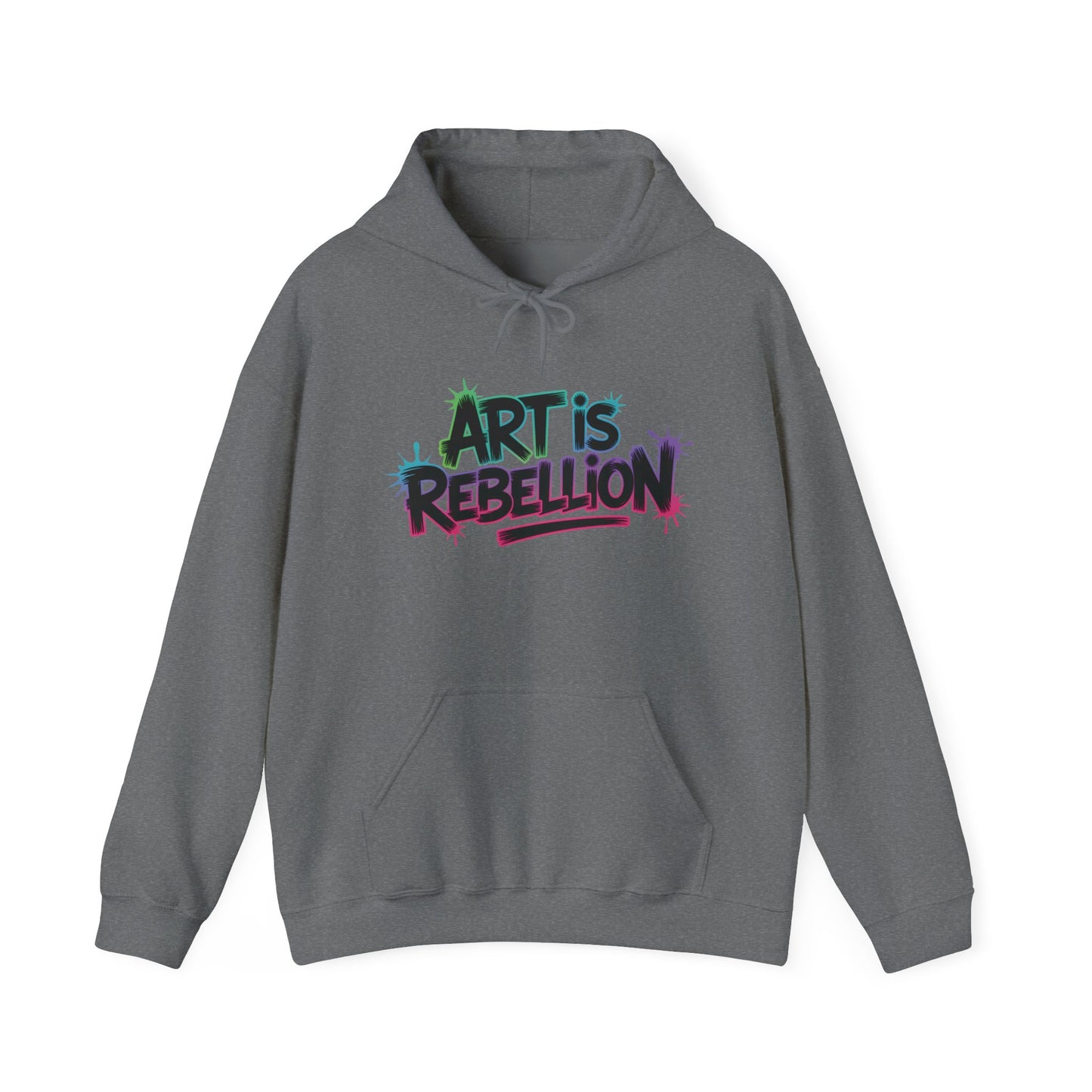Art Is Rebellion Hoodie, Women's Graffiti Street Art Hooded Sweatshirt, Rebel Graphic Statement Pullover, Heavy Blend™ Hooded Sweatshirt