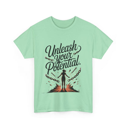 Unleash Your Potential Women's Tee, Motivational T-Shirt, Inspirational Cotton Tee, Gift for Gym Lovers, Positive Energy Top