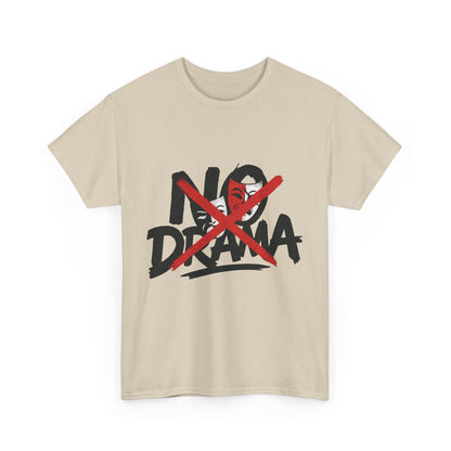 No Drama Unisex Heavy Cotton Tee, Casual Shirt, Gift for Friends, Relaxed Fit, Comfort Wear, Everyday Style