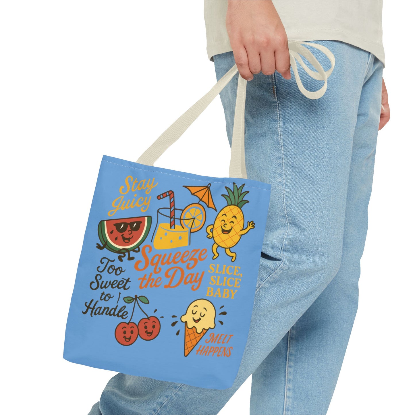 Juicy Summer Tote Bag, Fun Beach Carryall, Perfect for Grocery Shopping, Reusable Market Tote, Cute Gift for Fruit Lovers, Large Tote Bag