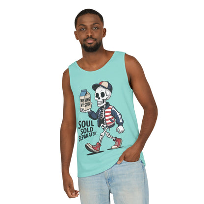 Funny Skeleton Tank Top, Soul Sold Separately Muscle Tee, Missing My Soul Graphic Shirt, Gothic Streetwear Workout Top