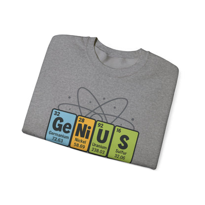 Funny Womens Science Sweatshirt, Genius Periodic Table Pullover, Nerdy Chemistry Gift for Her,  Funny Gift for Nerds, Science Geek Apparel