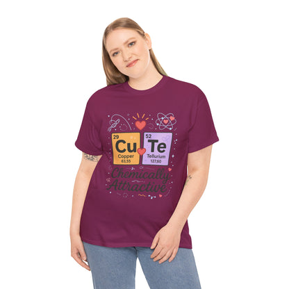 Cute Science T-Shirt for Women, Chemically Attractive Periodic Table Tee, Funny Nerdy Gift for Her, Chemistry Lover Gift, Science Apparel