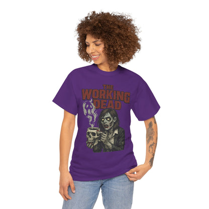 The Working Dead Women's Zombie Funny Office T-Shirt, Meeting Humor Tee, Halloween Work Tee