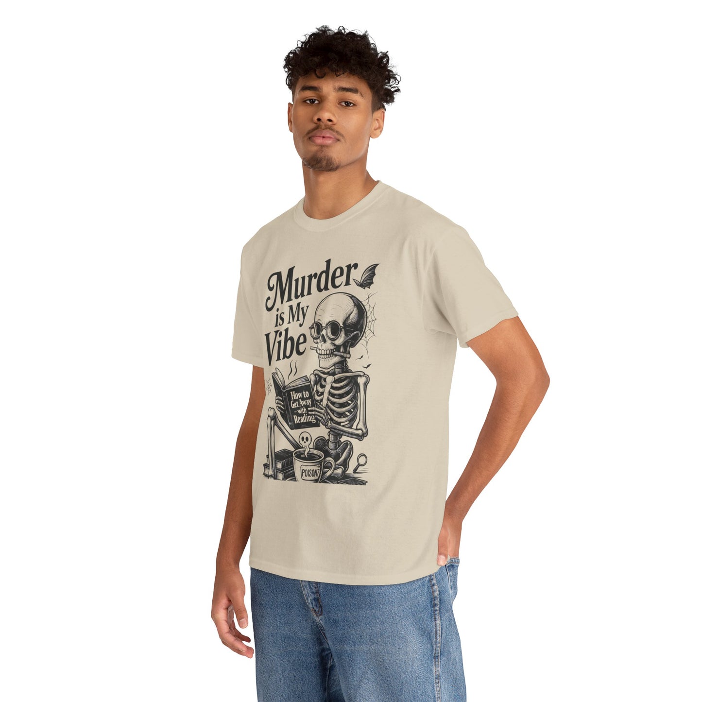 Mens Heavy Cotton Tee - "Murder is My Vibe" Graphic Shirt for Ghoulish Vibes, Halloween Fun, Spooky Season, Casual Wear, Gift for [...]