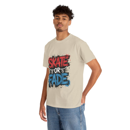 Skate Or Fade Men's T-Shirt, Graffiti Skateboarding Graphic Tee, Urban Streetwear Skater Top