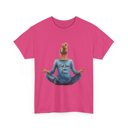 Find Your Inner Peace Unisex Heavy Cotton Tee, Motivational Shirt, Meditation Apparel, Relaxation Gift, Casual Wear, Mindfulness Tee