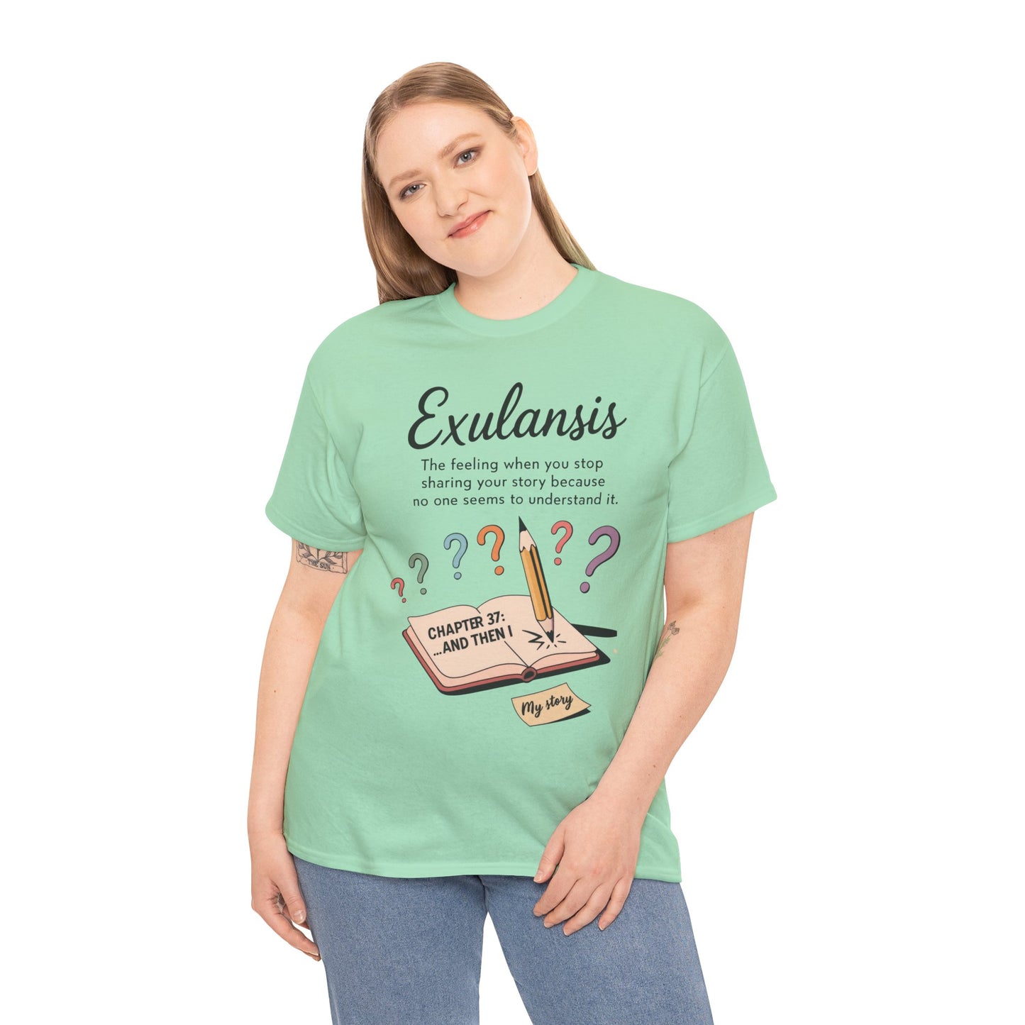 Exulansis Shirt, Emotional Aesthetic Word Tee, Deep Meaning Typography Graphic Tee, Women's Heavy Cotton Tee, deep meaning t shirt
