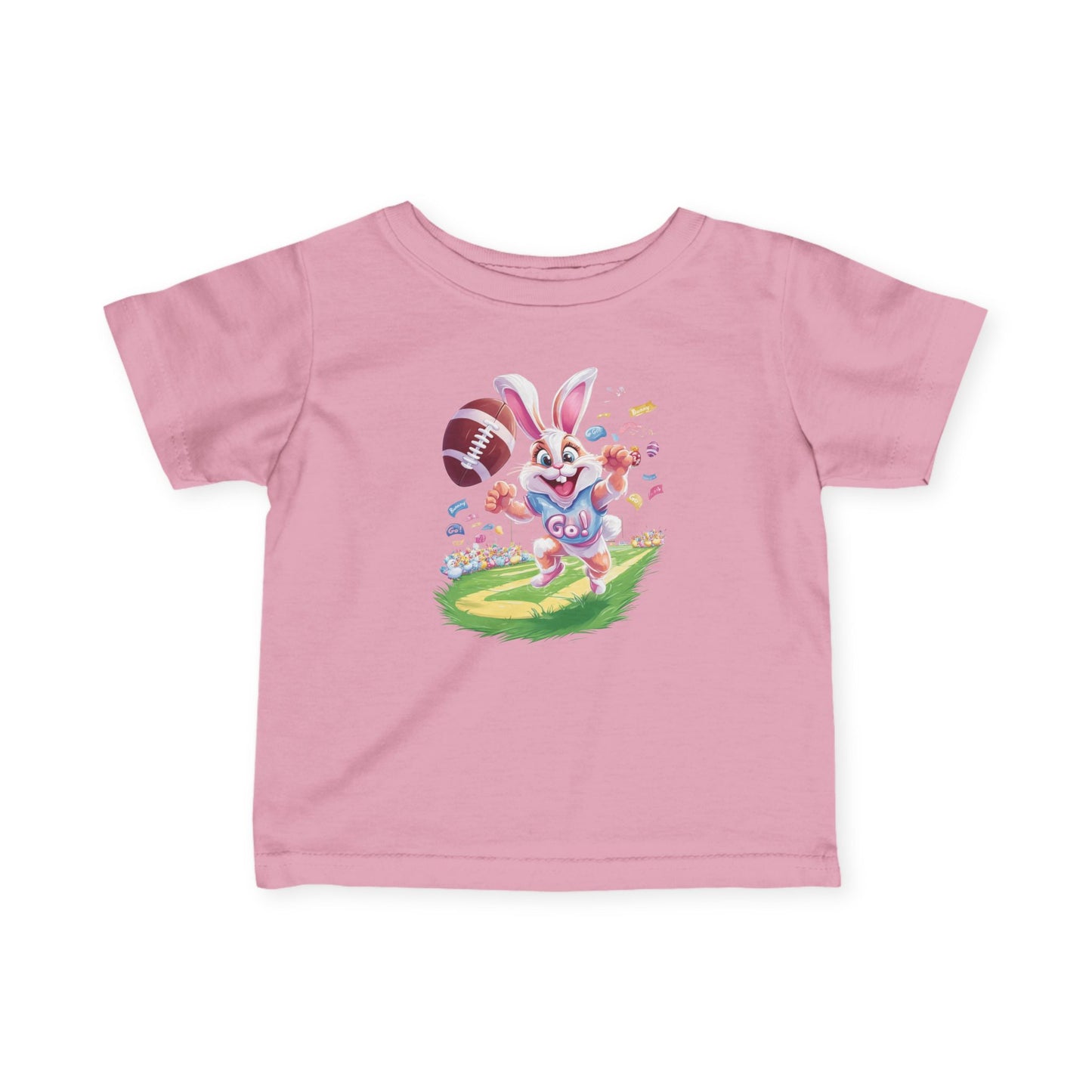 Touchdown Bunny Infant Tee - Funny Football Easter Shirt for Babies, Sporty Bunny Baby T-Shirt, Spring Gift for 6-24 Months, Easter Gift