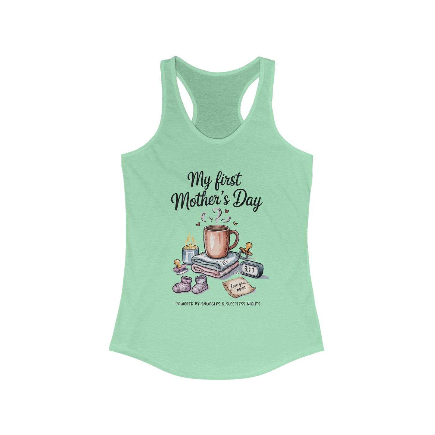 My First Mother's Day Racerback Tank, Cute Maternity Gift, Mother's Day Gift, New Mom Outfit, Baby Shower Tee, New Mom Gift Tee