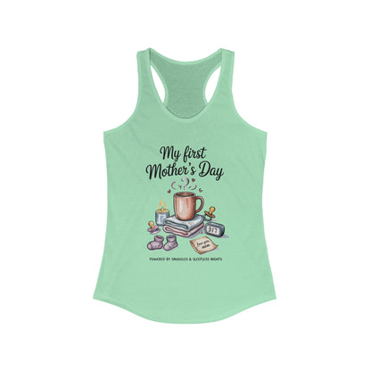 My First Mother's Day Racerback Tank, Cute Maternity Gift, Mother's Day Gift, New Mom Outfit, Baby Shower Tee, New Mom Gift Tee