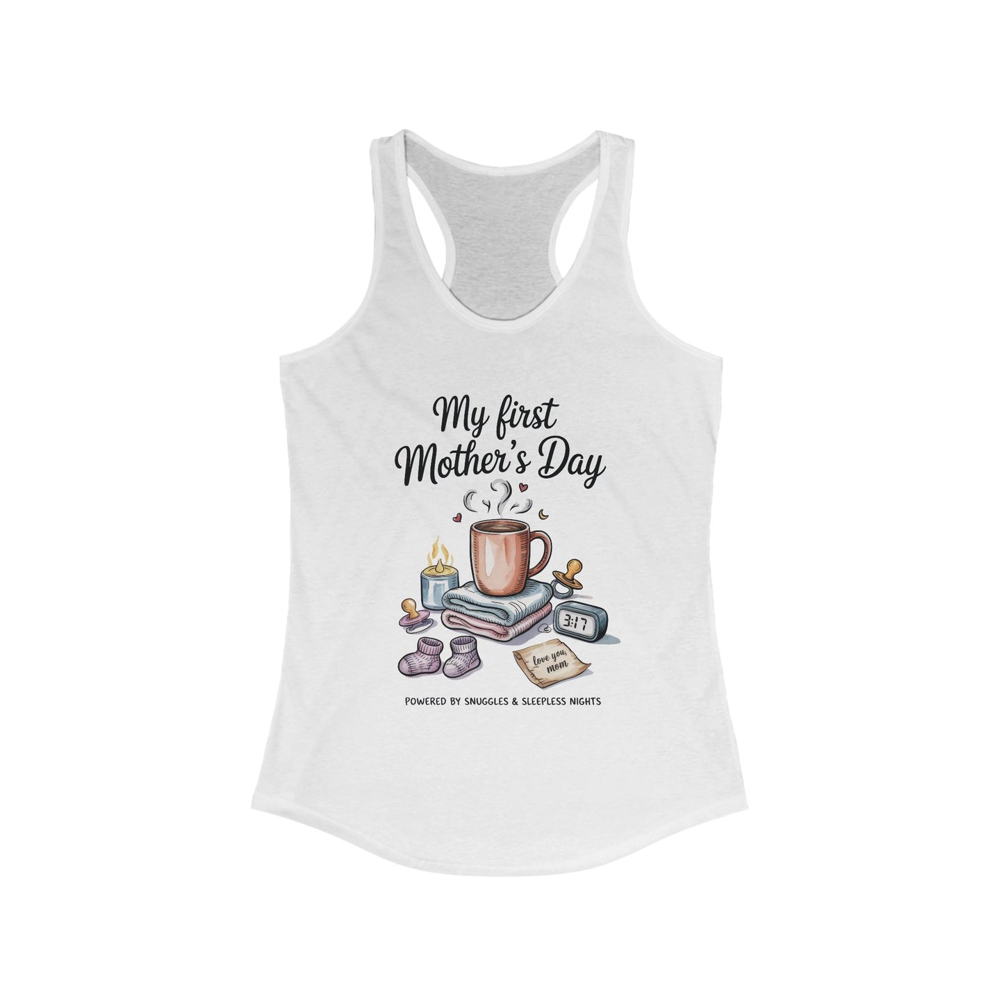 My First Mother's Day Racerback Tank, Cute Maternity Gift, Mother's Day Gift, New Mom Outfit, Baby Shower Tee, New Mom Gift Tee