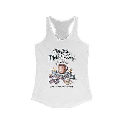 My First Mother's Day Racerback Tank, Cute Maternity Gift, Mother's Day Gift, New Mom Outfit, Baby Shower Tee, New Mom Gift Tee