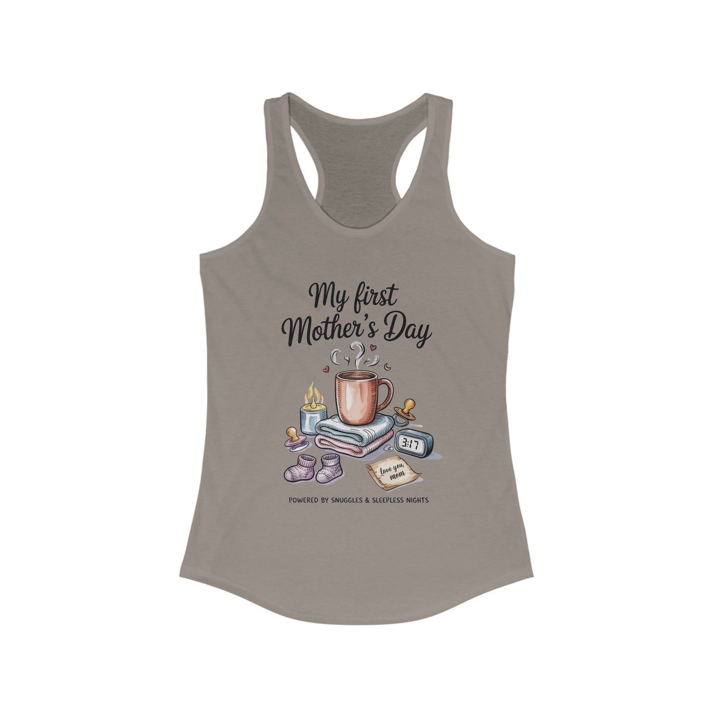 My First Mother's Day Racerback Tank, Cute Maternity Gift, Mother's Day Gift, New Mom Outfit, Baby Shower Tee, New Mom Gift Tee