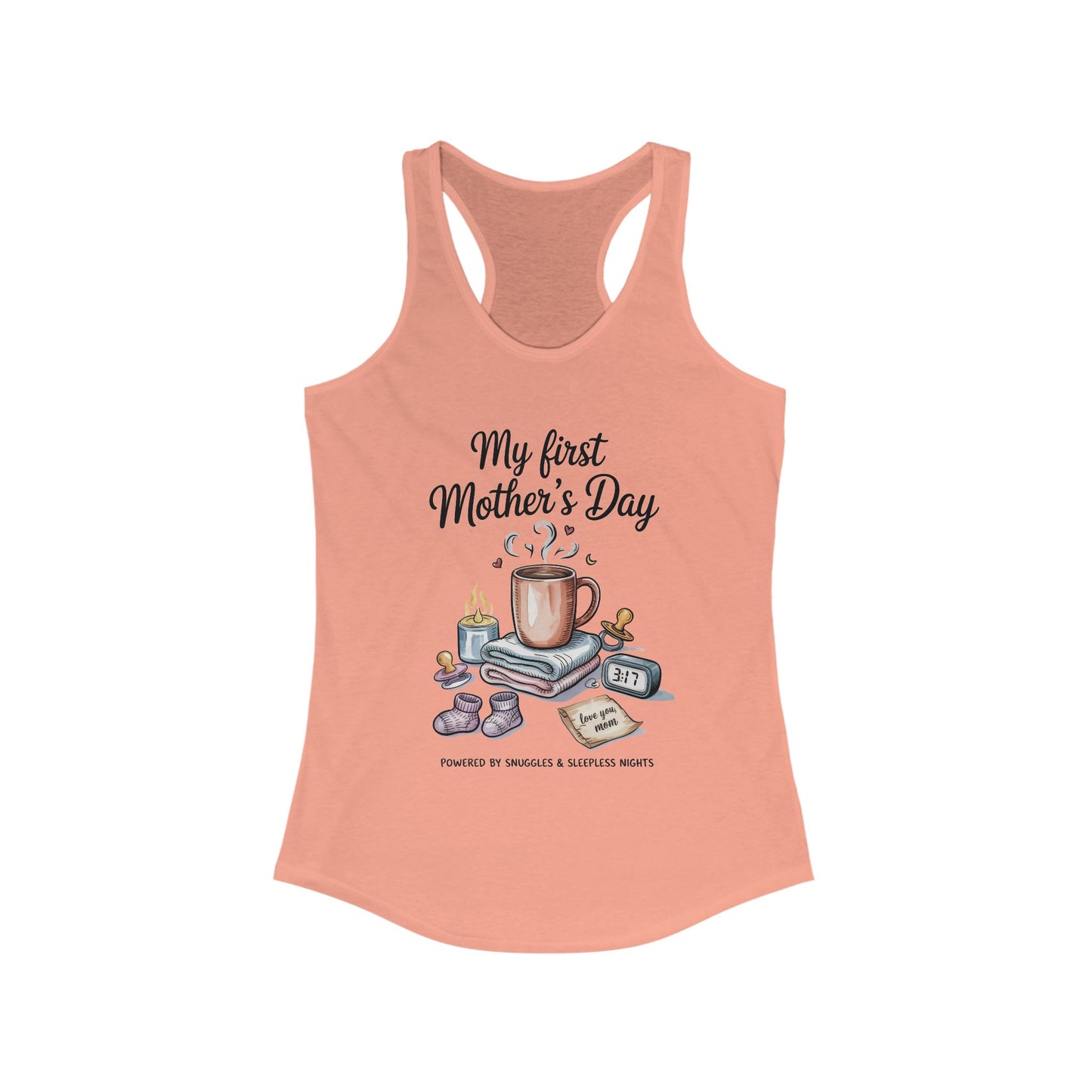 My First Mother's Day Racerback Tank, Cute Maternity Gift, Mother's Day Gift, New Mom Outfit, Baby Shower Tee, New Mom Gift Tee