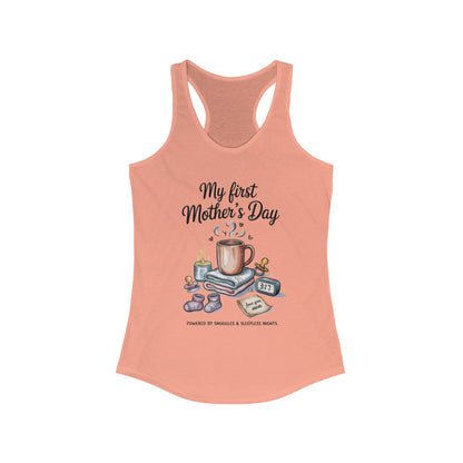 My First Mother's Day Racerback Tank, Cute Maternity Gift, Mother's Day Gift, New Mom Outfit, Baby Shower Tee, New Mom Gift Tee