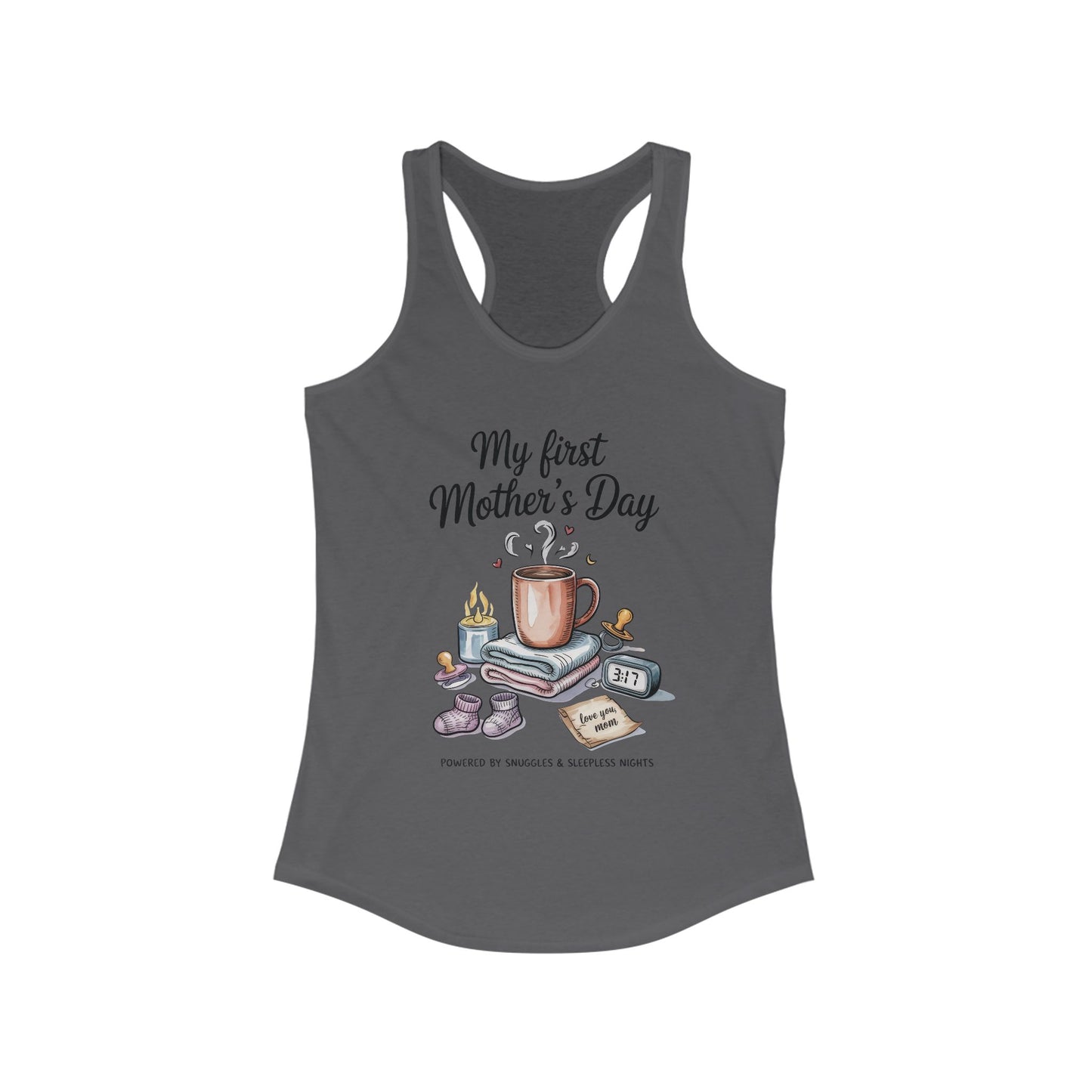 My First Mother's Day Racerback Tank, Cute Maternity Gift, Mother's Day Gift, New Mom Outfit, Baby Shower Tee, New Mom Gift Tee
