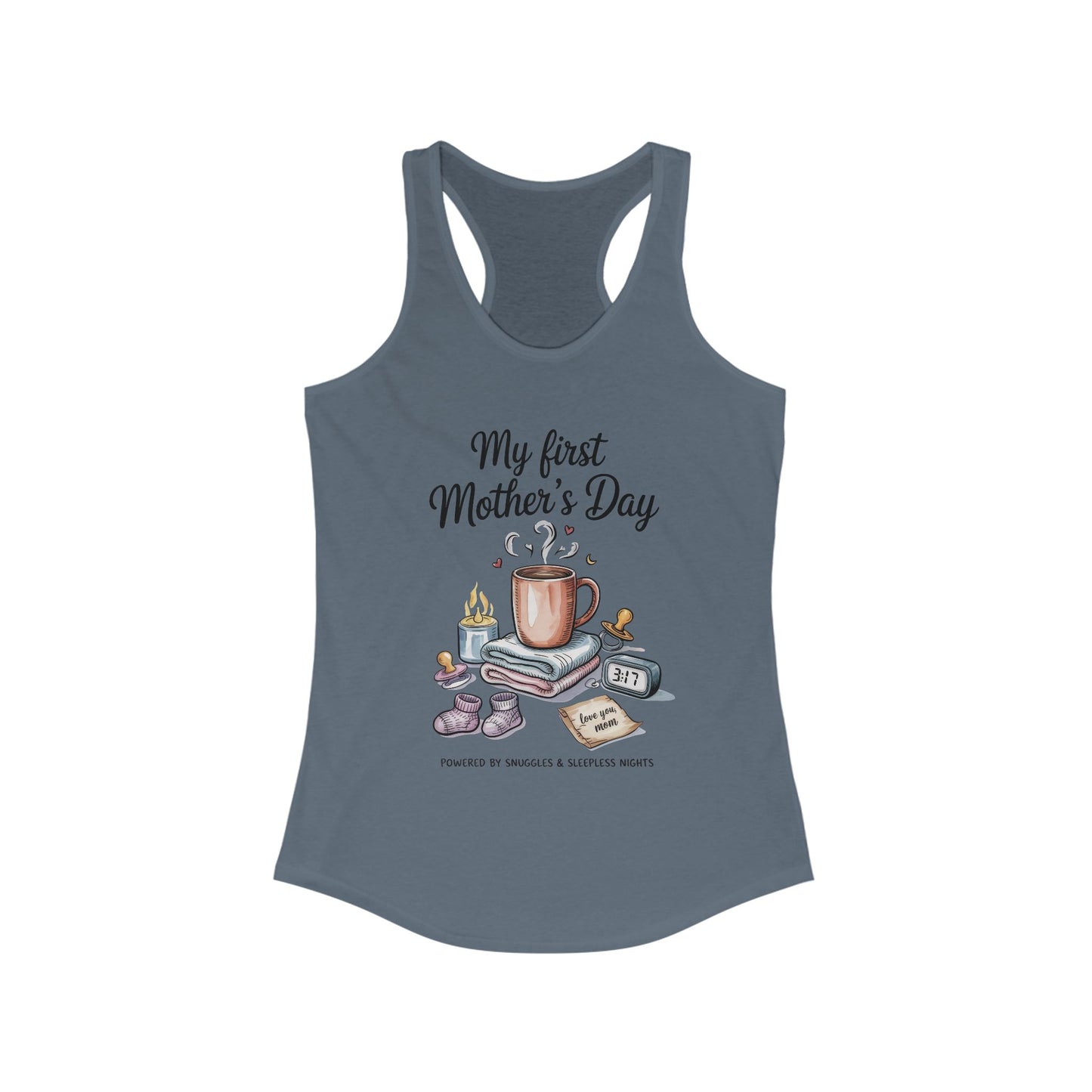 My First Mother's Day Racerback Tank, Cute Maternity Gift, Mother's Day Gift, New Mom Outfit, Baby Shower Tee, New Mom Gift Tee