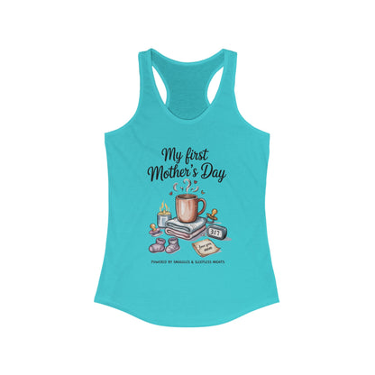 My First Mother's Day Racerback Tank, Cute Maternity Gift, Mother's Day Gift, New Mom Outfit, Baby Shower Tee, New Mom Gift Tee
