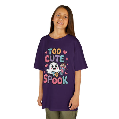 Kids Too Cute To Spook T-Shirt, Cute Ghost Milkshake Shirt, Kawaii Halloween Tee for Boys & Girls