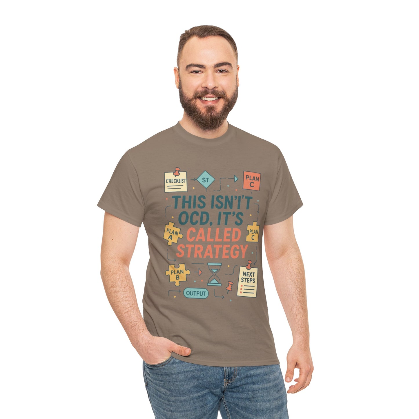 Funny Mens Strategy T-Shirt, This Isnt OCD Its Called Strategy , Planner Humor Tee for Him, OCD Joke Shirt, Gift for Strategists