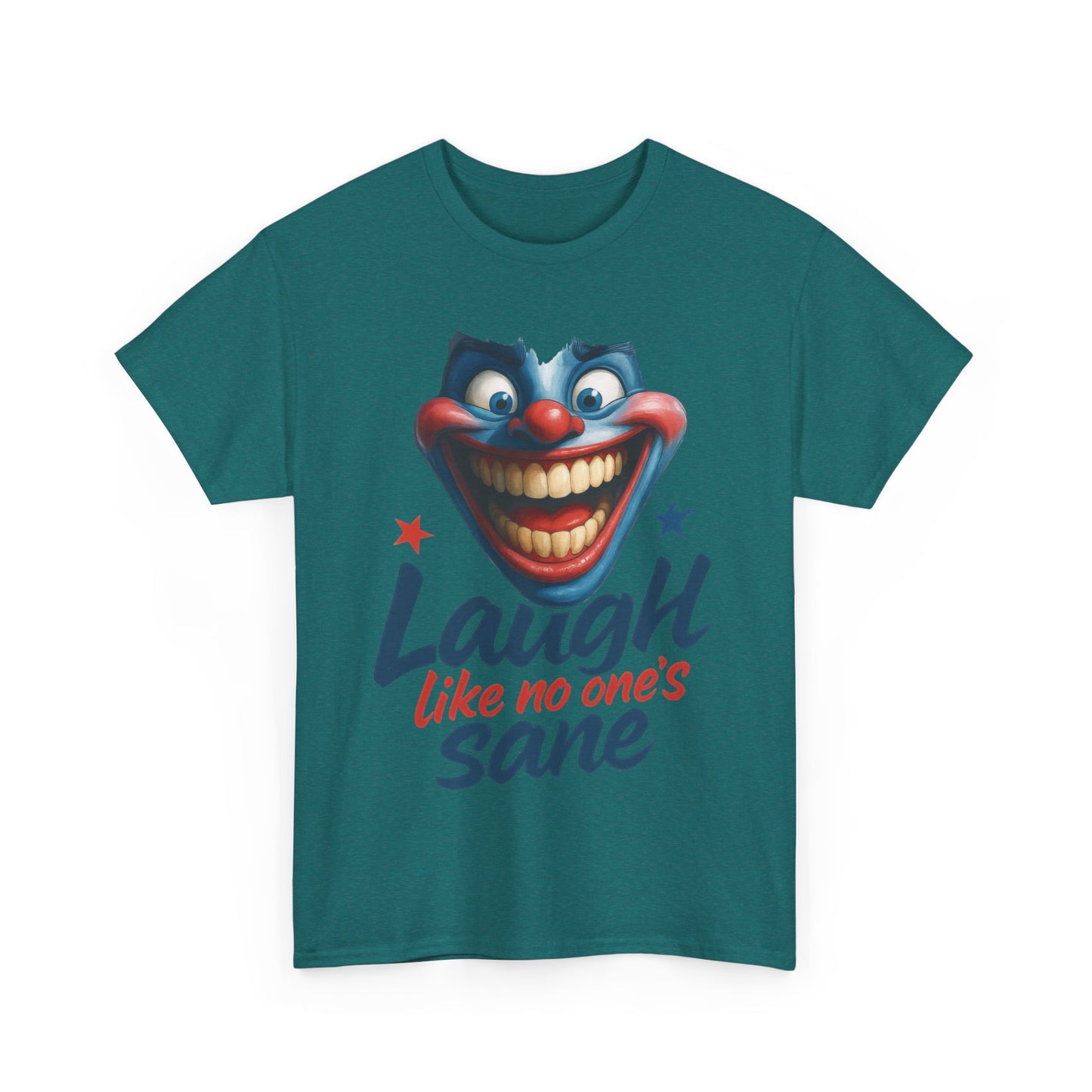 Funny Clown Face Unisex Heavy Cotton Tee, Creepy Clown Face T-Shirt, Humor T-Shirt,Clown Theme Shirt, Funny Horror Graphic Tee