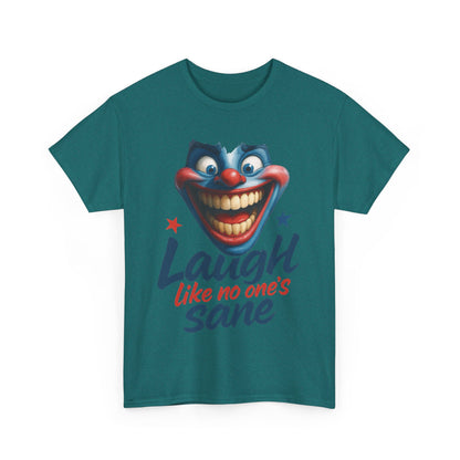 Funny Clown Face Unisex Heavy Cotton Tee, Creepy Clown Face T-Shirt, Humor T-Shirt,Clown Theme Shirt, Funny Horror Graphic Tee