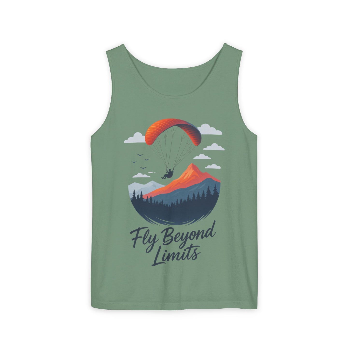 Adventure-Inspiring Fly Beyond Limits Unisex Tank Top, Summer Casual Wear, Outdoor Enthusiast Gift, Travel Apparel, Motivational Gift