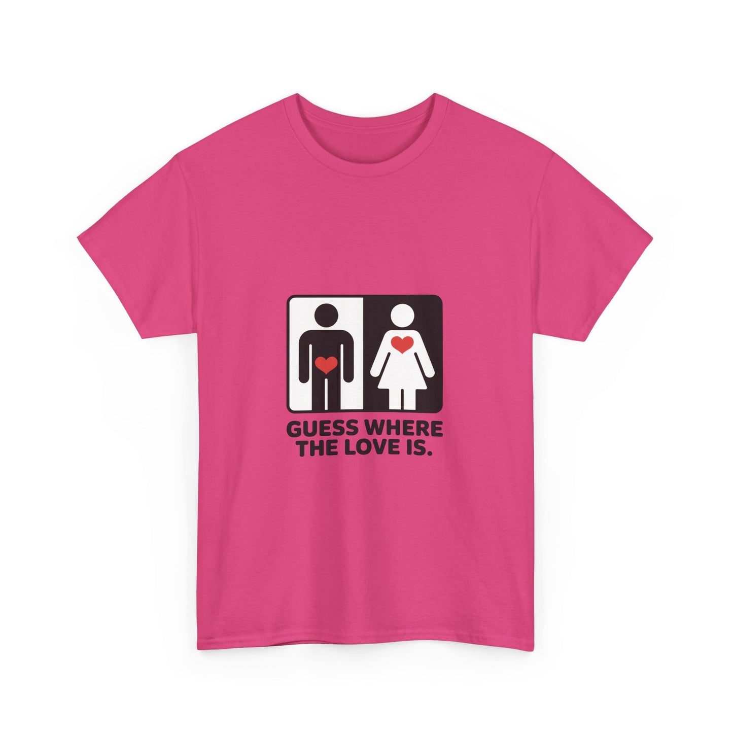 Funny Love Location Women's T-Shirt, Bold Graphic Humorous Relationship Tee, Gift for Couples, Valentine's Day Gift, Love joke tee