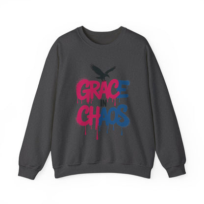 Women's Sweatshirt Grace in Chaos, Graffiti Dripping Street Art Pullover, Bold Urban Graphic