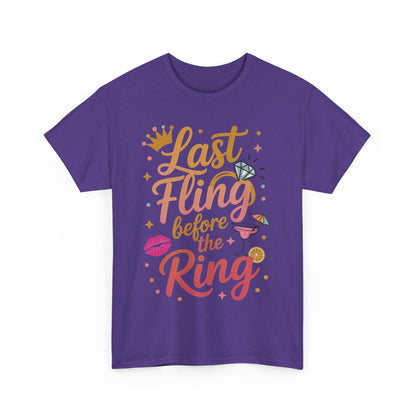 Last Fling Before the Ring T-Shirt, Bachelorette Party Tee, Bridesmaid Wedding Tee, Hen Party Matching Top, Bridal Shower, Bridesmaids Gift