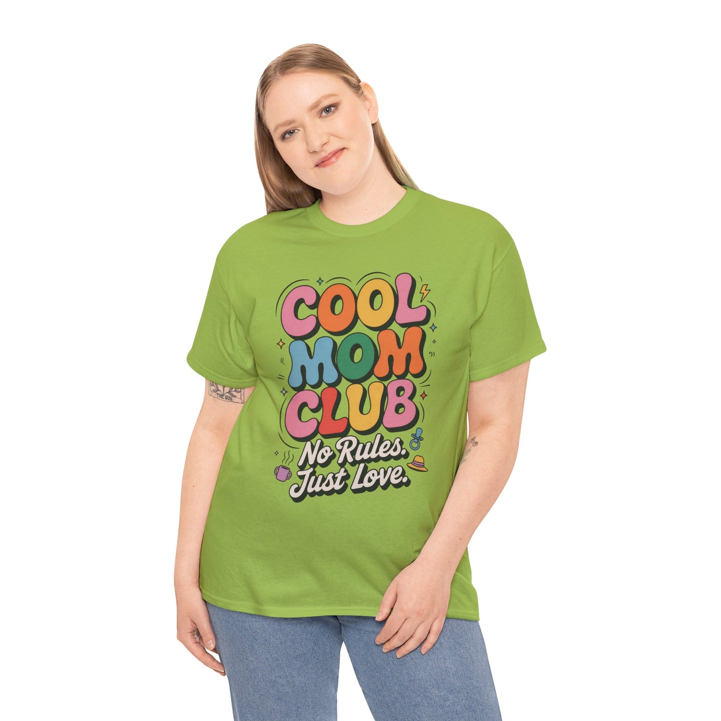 Cool Mom Club Tee, Fun Cotton T-Shirt for Moms, Mothers Day Gift, Parenting Humor Apparel, Fun Mom Shirt, No Rules Just Love Retro Style