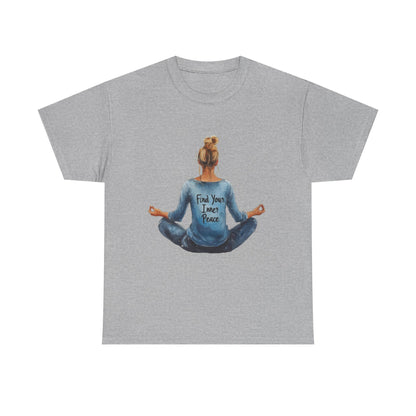Find Your Inner Peace Unisex Heavy Cotton Tee, Motivational Shirt, Meditation Apparel, Relaxation Gift, Casual Wear, Mindfulness Tee