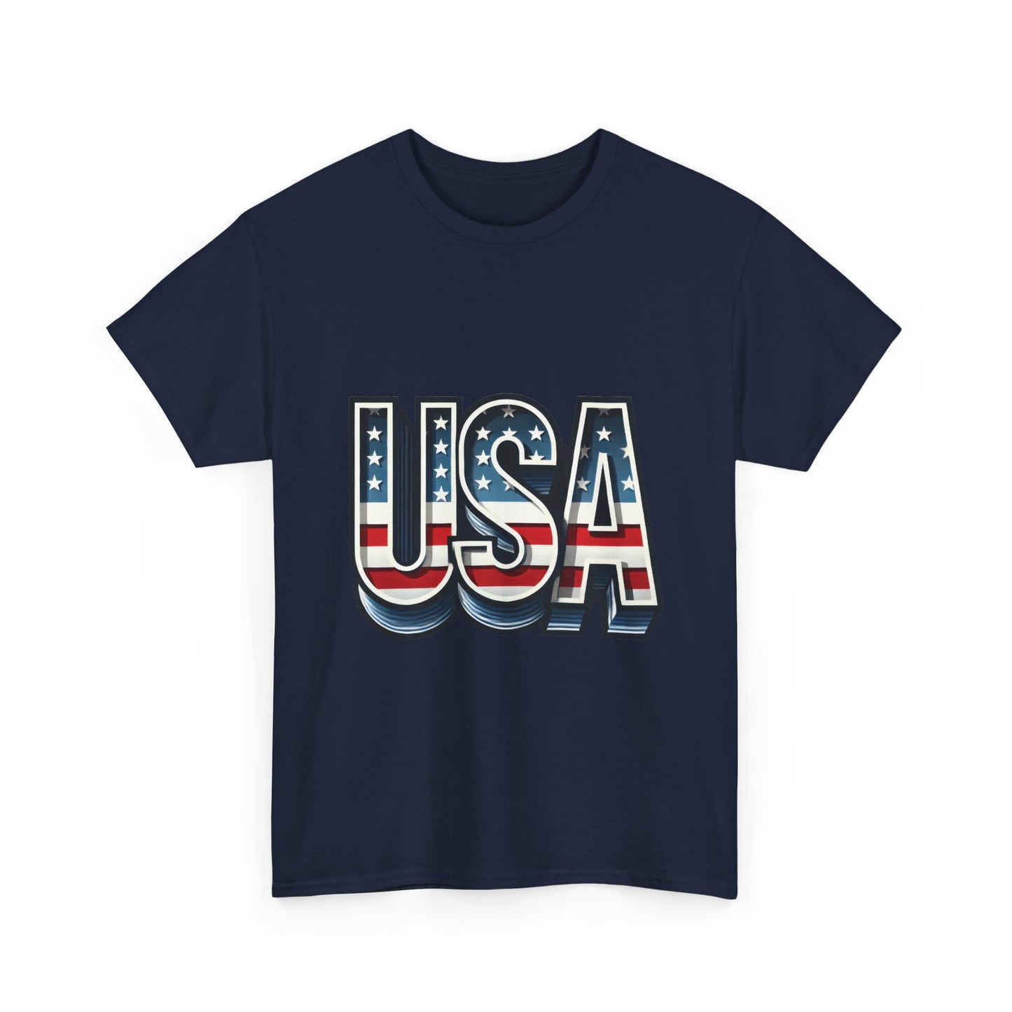 USA Patriotic Unisex Heavy Cotton Tee, American Pride Shirt, July 4th T-Shirt, Independence Day Apparel, Casual Summer Top
