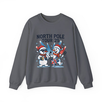 North Pole Tour 25 Women's Christmas Sweatshirt, Funny Rock Holiday Jumper