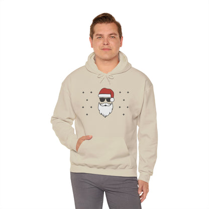 Cool Santa Men's Hoodie, Funny Christmas Sweatshirt, Retro Knit Holiday Style
