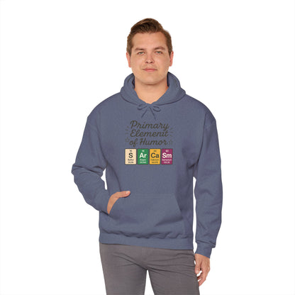 Sarcasm Hoodie for Men, Funny Nerd Hoodie, Primary Element of Humor Sweatshirt, Science Lover Gift for Him, Sarcastic Humor Apparel